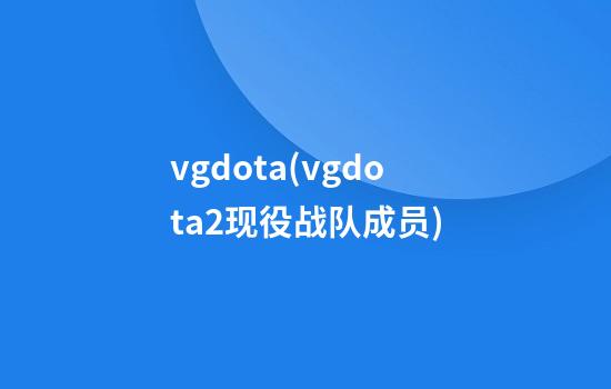 vgdota(vgdota2现役战队成员)