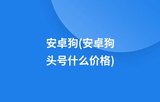 安卓狗(安卓狗头号什么价格)