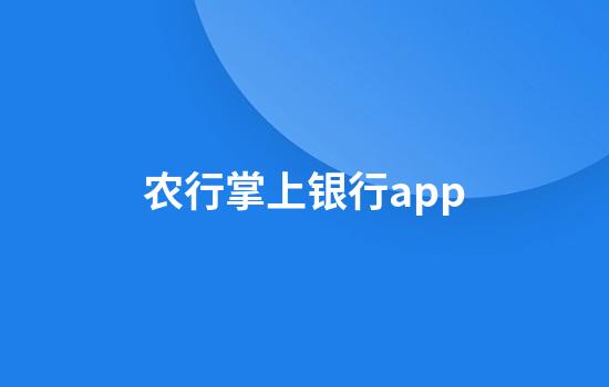 农行掌上银行app