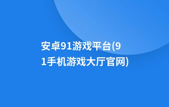 安卓91游戏平台(91手机游戏大厅官网)