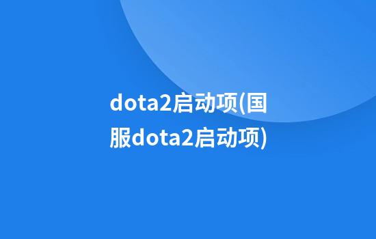 dota2启动项(国服dota2启动项)