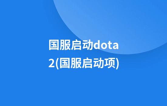 国服启动dota2(国服启动项)