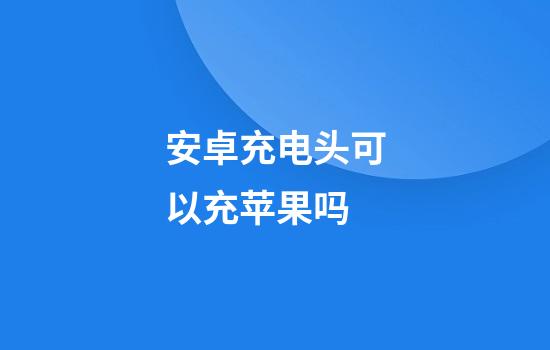 安卓充电头可以充苹果吗