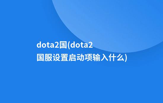 dota2国(dota2国服设置启动项输入什么)