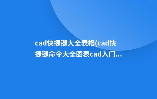 cad快捷键大全表格(cad快捷键命令大全图表cad入门)