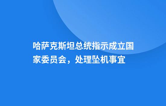 哈萨克斯坦总统指示成立国家委员会，处理坠机事宜